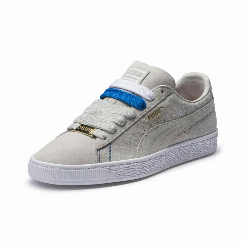 Basket Puma Suede Classic Seoul Homme Grise/Blanche Soldes 407YPGWJ
